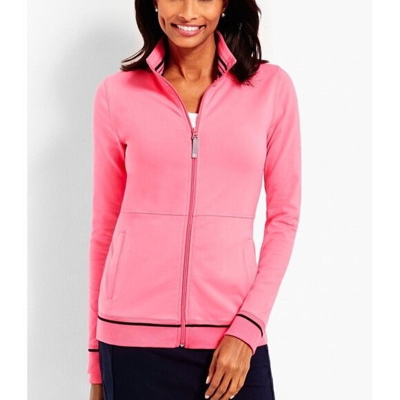 Talbots Jackets & Blazers - T By Talbots Size M Everyday Jacket Pink Pockets Stretch Full Zip Activewear